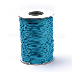 Плетеные корейские вощеные полиэфирные шнуры, глубокое синее небо, 0.8 мм, около 87.48 ярда (80 м) / рулон
