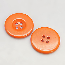 Bottoni di resina, tinto, rotondo e piatto, arancione scuro, 16x3mm