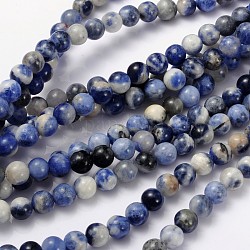 Hilo de perlas de sodalita natural, grado ab, redondo, 6mm, agujero: 0.8 mm, aproximamente 60 pcs / cadena, 15~16 pulgada