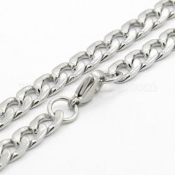 Мужские ожерелья-цепочки из нержавеющей стали 304, с карабин-лобстерами , цвет нержавеющей стали, 23.6 дюйм (59.9 см)