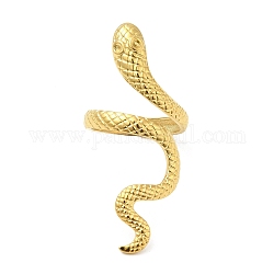 304 открытое кольцо из нержавеющей стали, змея, золотые, размер США 8 1/2 (18.5 мм)