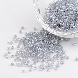12/0 Ceylon Round Glass Seed Beads, Gray, Size: about 2mm in diameter, hole:1mm, about 3303pcs/50g