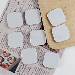 Plastic Square Phone Grip Holder, Expanding Finger Stand, with Stickers, Fit for Epoxy Resin On Top Phone Grip, White, 4x4cm
