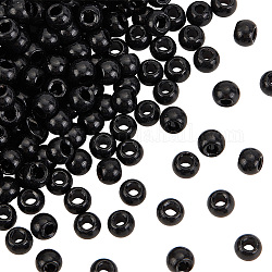 Perle di vetro, rondelle, nero, 6.3x5mm, Foro: 2.5 mm
