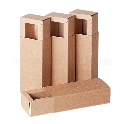 Benecreat складная коробка из крафт-бумаги, ящик с ящиком, прямоугольные, деревесиные, готовый продукт: 9.5x4 см, внутри размер: 8x2.5x2.5cm, 24 шт / комплект