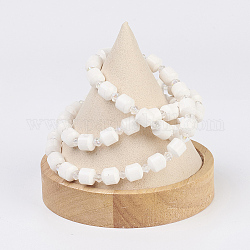 Display collar de madera, con gamuza sintética, expositores en forma de cono, peachpuff, 8.7x9.3 cm