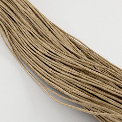 Waxed Cotton Cord, Beading String for Jewelry Making, Crafting, Tan, 1mm, about 382.76 yards(350m)/bundle