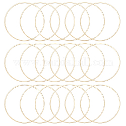 Beebeecraft 20Pcs Brass Linking Rings, Long-Lasting Plated, Round Ring, Real 24K Gold Plated, 40x1mm, Inner Diameter: 38mm