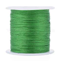 Полиэфирная плетеная металлическая нить, для изготовления и вышивки плетеных браслетов своими руками, зеленый лайм, 0.4 мм, 6-слойные, около 54.68 ярда (50 м) / рулон