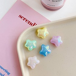 Opaque Acrylic Bead, Star, Mixed Color, 18.6x20x11mm, Hole: 3mm