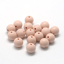 Пищевые экологически чистые силиконовые фокусные шарики, круглые, розовые, 18~20 мм, отверстие : 2 мм