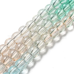 Fili di perle di quarzo sintetico tinti e riscaldati, perline rotonde di colore sfumato, verde, 6mm, Foro: 1.8 mm, circa 76pcs/filo, 15.75'' (40 cm)