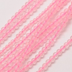 Natural Rose Quartz Round Bead Strands, 3mm, Hole: 0.8mm, about 126pcs/strand, 16 inch
