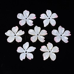 Kunststoff-Perlen, Blume, rosa, 19~21x20~22x3 mm, Bohrung: 1.2 mm