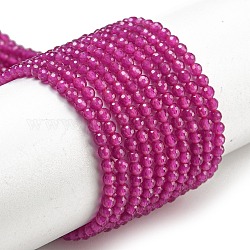 Perles de corindon rouge naturel / rubis, facette, ronde, 2mm, Trou: 0.5mm, Environ 180 pcs/chapelet, 15.35 pouce (39 cm)