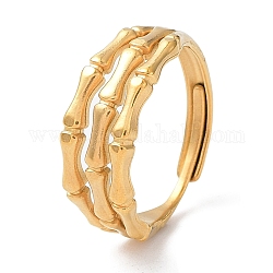 Ионное покрытие (IP) 304 регулируемое кольцо из нержавеющей стали из бамбука, золотые, внутренний диаметр: 18.7 мм