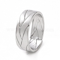 304 anillo de puño ranurado de acero inoxidable para mujer, color acero inoxidable, diámetro interior: 17 mm