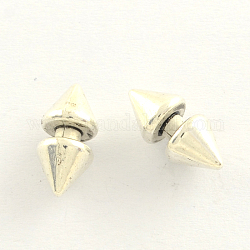 Tibetan Style Zinc Alloy Findings, Rivet/Double Cone, Antique Silver, 14x6.5mm, about 685pcs/1000g