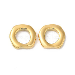 Manuelles Polieren 304 Verbindungsringe aus Edelstahl, unregelmäßiger Ringverbinder, echtes 18k vergoldet, 12x13x2.5 mm, Innendurchmesser: 7 mm