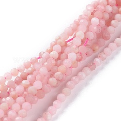 Natürliche rosa Opalkorne Stränge, Runde, facettiert, 2 mm, Bohrung: 0.5 mm, ca. 166 Stk. / Strang, 15.55 Zoll (39.5 cm)
