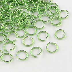 Aluminum Wire Open Jump Rings, Lawn Green, 18 Gauge, 10x1.0mm, about 16000pcs/1000g