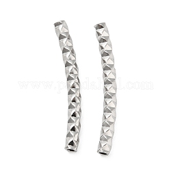 Perlas de tubo de 304 acero inoxidable, Corte de diamante, tubo curvado, dorado, 20x2mm, agujero: 1 mm