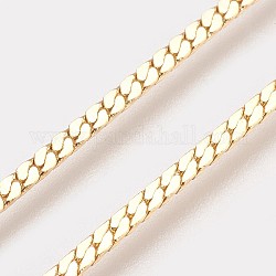 Collares de cadena de latón chapado al vacío, con cierre de langosta, Plateado de larga duración, real 24k chapado en oro, 23.4 pulgada (59.5 cm), 2mm