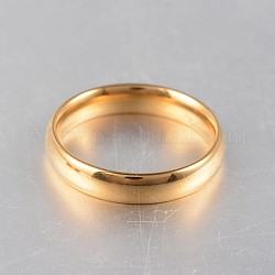 304 плоское кольцо из нержавеющей стали, золотые, размер США 10 (19.8 мм)