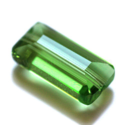 Imitazione branelli di cristallo austriaco, grado aaa, sfaccettato, rettangolo, verde lime, 4.55x8x3mm, Foro: 0.7~0.9 mm