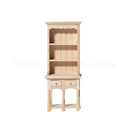 Aufbewahrungsschrank aus Holz, Mikro-Landschafts-Puppenhaus-Möbelzubehör, vorgetäuschte Requisitendekoration, rauchig, 72x41x176 mm