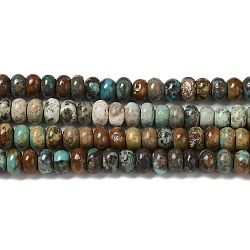 Fili di perline turchese naturale, rondelle, 6x4mm, Foro: 0.6 mm, circa 105pcs/filo, 15.94'' (40.5 cm)