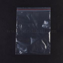Sacchetti con chiusura a zip in plastica, sacchetti per imballaggio risigillabili, guarnizione superiore, sacchetto autosigillante, rettangolo, rosso, 17x12cm, spessore unilaterale: 1.8 mil (0.045 mm), 100pcs/scatola