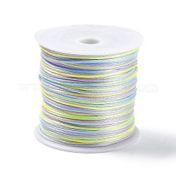 Cordon de fil de nylon teint par segment, corde de satin de rattail, pour le bricolage fabrication de bijoux, noeud chinois, jaune, 1mm