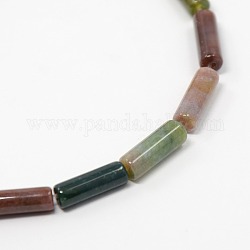 Natural Indian Agate Column Bead Strands, Dyed, Mixed Color, 13x4mm, Hole: 1mm, about 29~30pcs/strand, 15.7inch