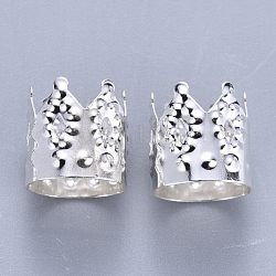 Eisen Dreadlocks Perlen Haarschmuck, Haarspulenmanschetten, Krone, Silber, 10x9.5 mm, Bohrung: 9 mm