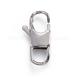 304 Stainless Steel Lobster Claw Clasps, Stainless Steel Color, 23x12x5mm, Hole: 6mm