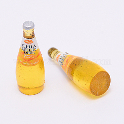 Бусины из cмолы, бутылка для напитка с имитацией семян чиа, без отверстия , золотые, 30x11 мм