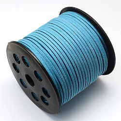Faux Suede Cord, Faux Suede Lace, Dodger Blue, 2.7x1.4mm, about 98.42 yards(90m)/roll
