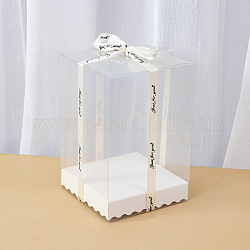 Caja de embalaje de plástico transparente rectangular, para caja de regalo de embalaje de velas, blanco, 15x10x10 cm