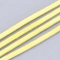 Faux Suede Cord, Faux Suede Lace, Yellow, 2.5~2.8x1.5mm, about 1.09 yards(1m)/strand