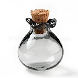 Счастливая сумка в форме стеклянной пробки бутылки орнамент, стеклянные пустые бутылки желаний, флаконы своими руками для подвесных украшений, серые, 2.5 см