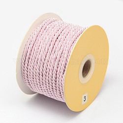 Nylon Threads, Milan Cords/Twisted Cords, Pink, 3mm, about 21.87 yards(20m)/roll