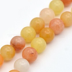 Topaze naturelle perles rondes de jade brins, 6mm, Trou: 1mm, Environ 63 pcs/chapelet, 15.3 pouce