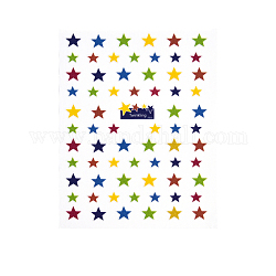 Nagelkunst Aufkleber Abziehbilder, selbstklebend, für Nagelspitzen Dekorationen, Farbig, Stern-Muster, 101x78.5 mm