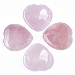 Natural Rose Quartz Thumb Worry Stone, Pocket Palm Stones, for Healing Reiki Stress Relief, Heart Shape, 39~40x39~40x5~6mm