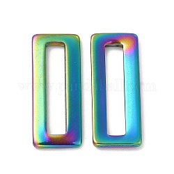 Placcatura ionica (ip) 304 anelli di collegamento in acciaio inossidabile, rettangolo, colore arcobaleno, 20x8x1.5mm, Foro: 16x3 mm
