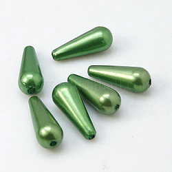 ABS Plastic Imitation Pearl, teardrop, Dark Sea Green, 18x7mm