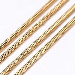 Handgefertigte Ionenbeschichtung (IP) 304 runde Schlangenketten aus Edelstahl, gelötet, mit Spule, golden, 1.2 mm, ca. 32.8 Fuß (10m)/Rolle