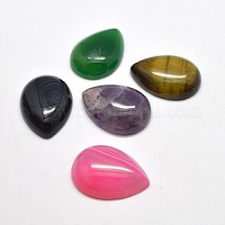 Cabochons en pierres gemmes, larme, pierre mixte, couleur mixte, 18x13x5mm