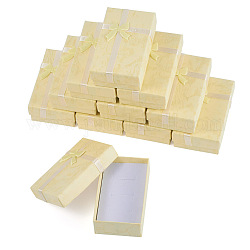 Boîtes de rangement pour bracelets en carton, rectangle avec bowknot, jaune clair, 8.1x5.05x2.8 cm